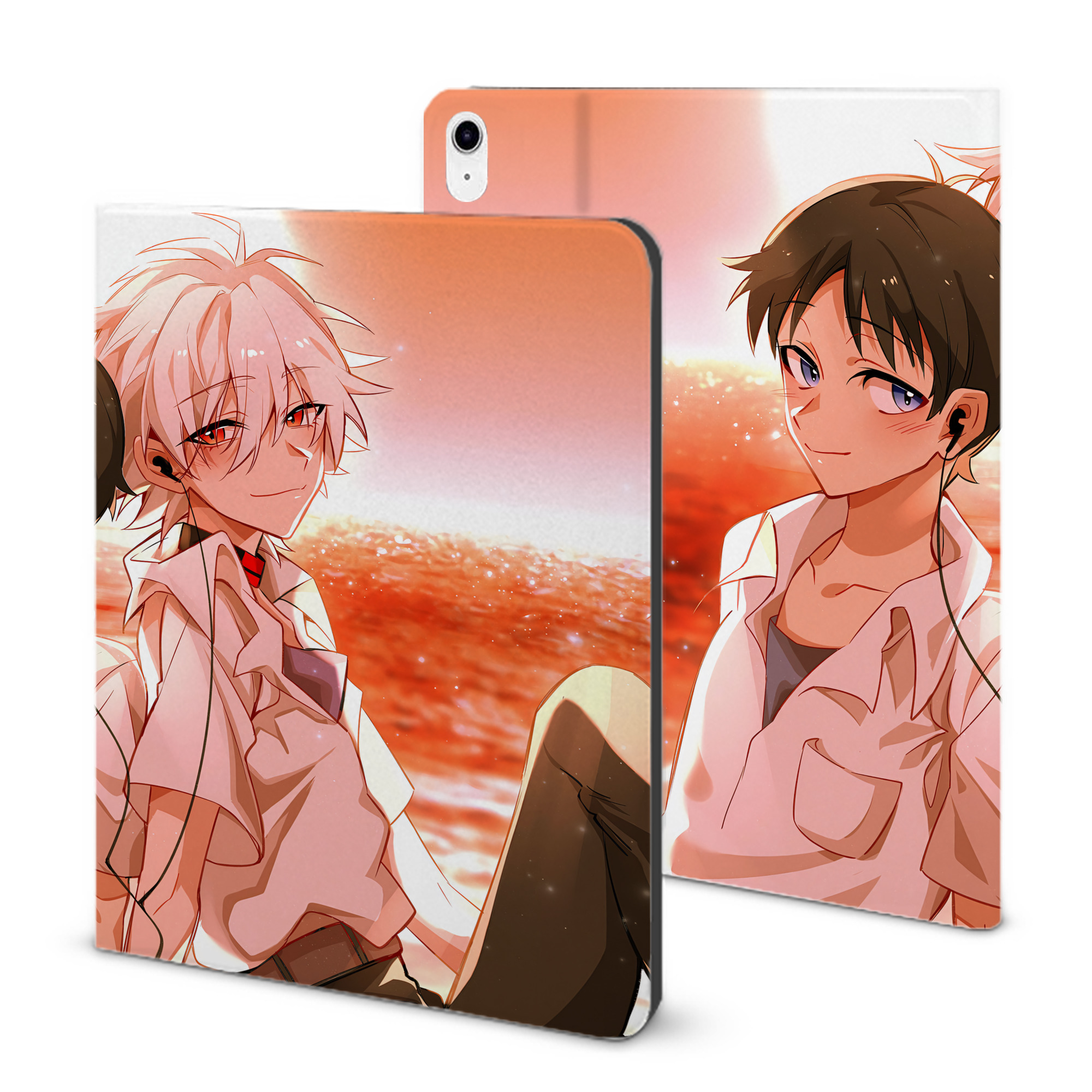 （画像用） EVA 新世紀エヴァンゲリオン IPad ケース ブック型 PUレザー TPU 耐衝撃 軽量 薄型 ペン収納なし 全面保護 IPad 各モデル対応
